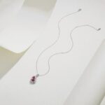 S925 Silver Lab-Created Ruby Necklace - Model ZHF-P1651R - Image 4