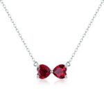 S925 Silver Lab-Created Ruby Necklace - Model ZHF-P1688R