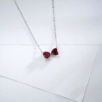 S925 Silver Lab-Created Ruby Necklace - Model ZHF-P1688R - Image 2