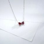 S925 Silver Lab-Created Ruby Necklace - Model ZHF-P1688R - Image 3