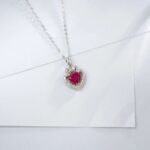 S925 Silver Lab-Created Ruby Necklace - Model ZHF-P1690R - Image 2