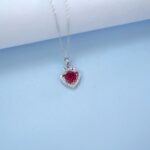 S925 Silver Lab-Created Ruby Necklace - Model ZHF-P1690R - Image 4