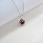 S925 Silver Lab-Created Ruby Necklace - Model ZHF-P1690R - Image 5
