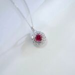 S925 Silver Lab-Created Ruby Necklace - Model ZHF-P5524R - Image 2