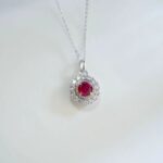 S925 Silver Lab-Created Ruby Necklace - Model ZHF-P5524R - Image 4