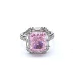 925 Silver Pink Cubic Zirconia Ring - Model ZHFR0012-2 - Image 2