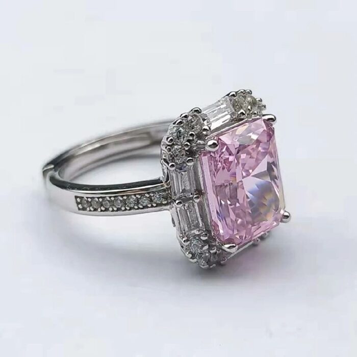 925 Silver Pink Cubic Zirconia Ring - Model ZHFR0012-2 - Image 3