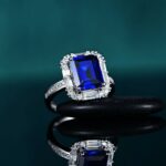 925 Silver Lab-Created Blue Sapphire Women's Ring - Model ZHFR0012B - Image 4