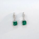 925 Silver Lab-Created Emerald Earrings - Model ZHF-XY03 - Image 4