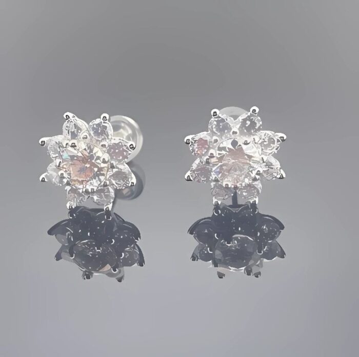 925 Silver Moissanite Earrings - ZHFE1550G - Image 3