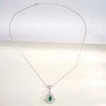925 Silver Lab-Created Emerald Necklace - Model A73-N-17339-B - Image 5