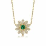 925 Silver Lab-Created Emerald Necklace - Model A73-N2020694