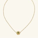 925 Silver Lab-Created Emerald Necklace - Model A73-N2020694 - Image 3