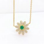 925 Silver Lab-Created Emerald Necklace - Model A73-N2020694 - Image 5