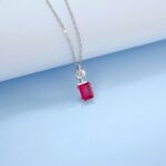 925 Silver Lab-Created Ruby Necklace - Small Edition A73-P1917997R - Image 3