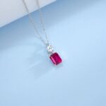 925 Silver Lab-Created Ruby Necklace - Small Edition A73-P1917997R - Image 4