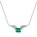 925 Silver Cultured Emerald Necklace DN0334