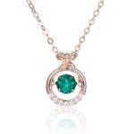 925 Silver Lab-Created Emerald Dynamic Necklace - Model HP0007