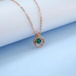 925 Silver Lab-Created Emerald Dynamic Necklace - Model HP0007 - Image 4