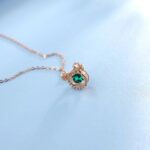 925 Silver Lab-Created Emerald Dynamic Necklace - Model HP0007 - Image 5