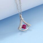 925 Silver Cultured Ruby Necklace LP0126 R - Image 2