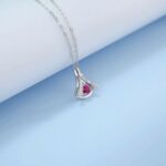 925 Silver Cultured Ruby Necklace LP0126 R - Image 3