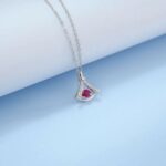 925 Silver Cultured Ruby Necklace LP0126 R - Image 4