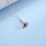 925 Silver Cultured Ruby Necklace LP0126 R - Image 5