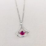 925 Silver Cultured Ruby Necklace LP0126 R - Image 6