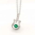 925 Silver Lab-Created Emerald Dynamic Necklace - Model LP0245 - Image 3