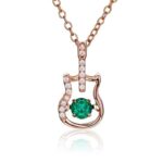 925 Silver Lab-Created Emerald Dynamic Necklace - Model LP0245R