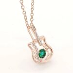 925 Silver Lab-Created Emerald Dynamic Necklace - Model LP0245R - Image 3