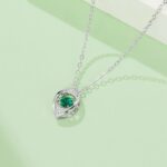 925 Silver Lab-Created Emerald Dynamic Necklace - Model LP0272R - Image 3