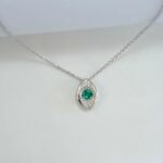 925 Silver Lab-Created Emerald Dynamic Necklace - Model LP0272R - Image 4
