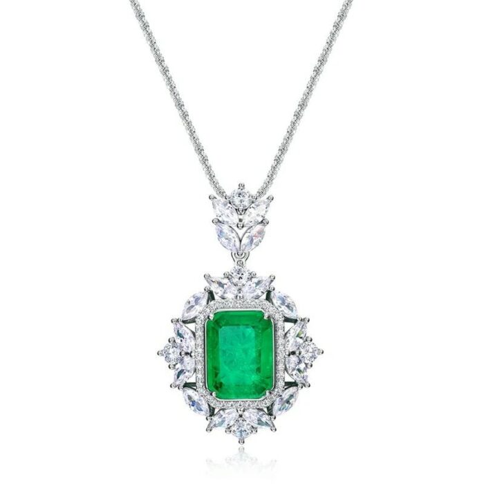 925 Silver Glass Necklace - P0149 - Image 1
