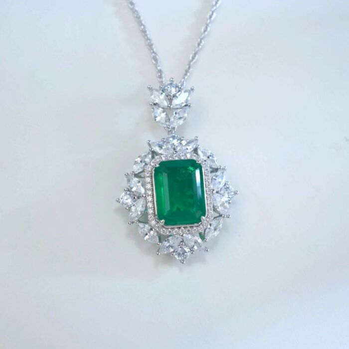 925 Silver Glass Necklace - P0149 - Image 2