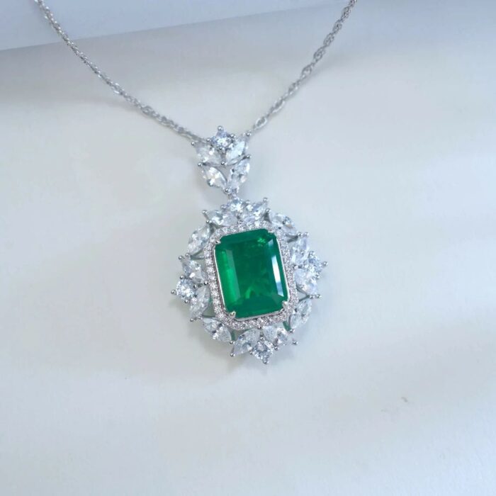 925 Silver Glass Necklace - P0149 - Image 3