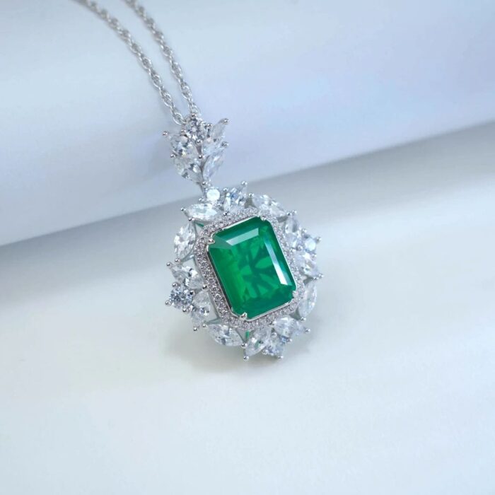925 Silver Glass Necklace - P0149 - Image 4