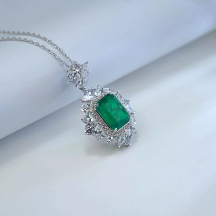 925 Silver Glass Necklace - P0149 - Image 5
