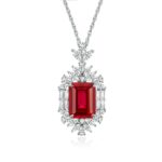 925 Silver Cultured Ruby Necklace P-015R