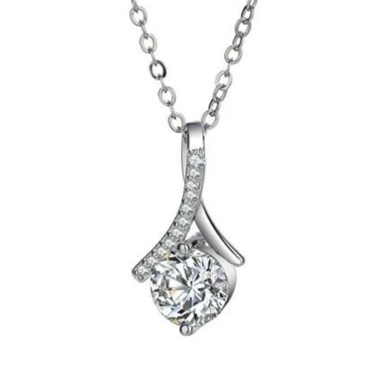 925 Silver Moissanite Necklace P00116-2