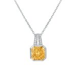 925 Silver Cubic Zirconia Yellow Necklace P0046Y