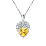 925 Silver Cubic Zirconia Yellow Necklace P0628Y