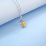 925 Silver Cubic Zirconia Yellow Necklace P0628Y - Image 4