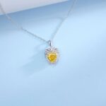925 Silver Cubic Zirconia Yellow Necklace P0628Y - Image 5
