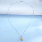 925 Silver Cubic Zirconia Yellow Necklace P0628Y - Image 6
