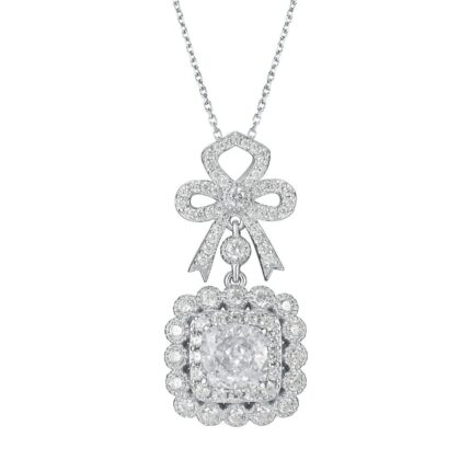 925 Silver Cubic Zirconia G Color Necklace P0699G