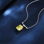 925 Silver Cubic Zirconia Yellow Necklace P0756Y - Image 3