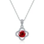 925 Silver Cultured Ruby Necklace P1192R