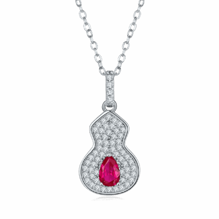 925 Silver Cultured Ruby Necklace P5507R